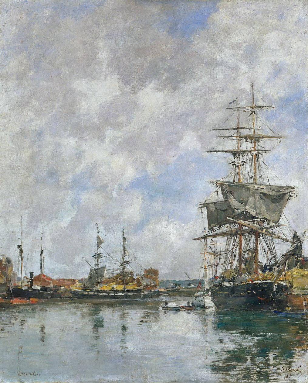 Dok w Deauville, 1891 autorstwa Eugene Louis Boudin