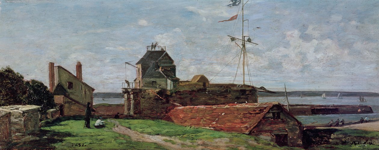Wieża Francois Ier w le Havre, 1852 autorstwa Eugene Louis Boudin