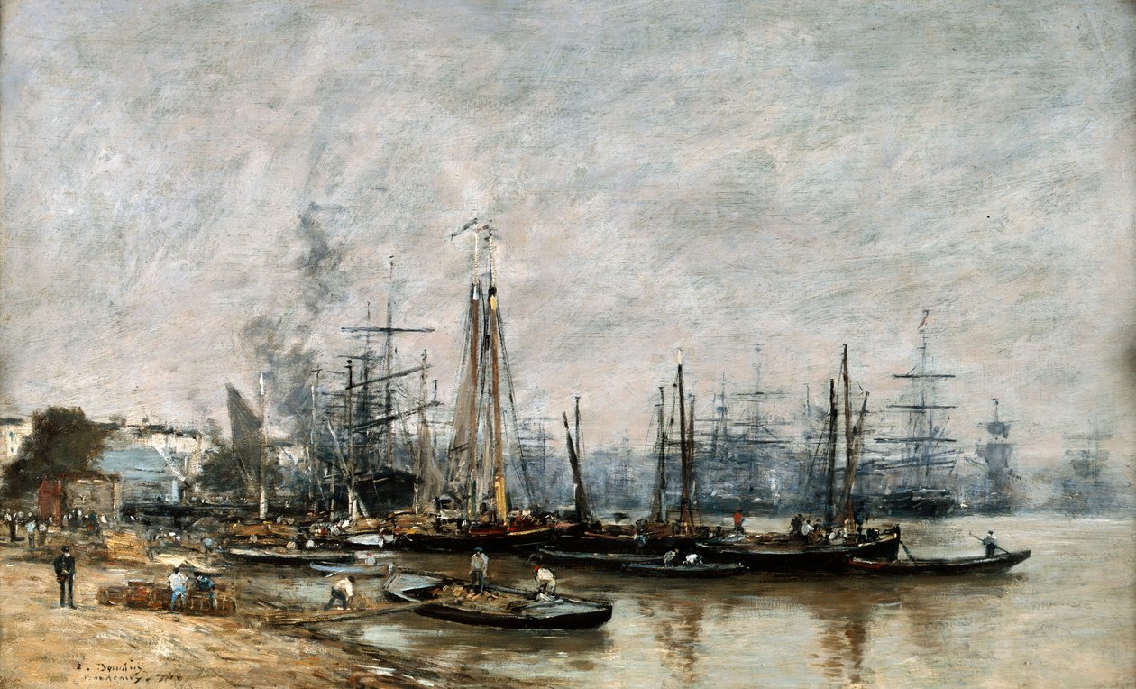 Port w Bordeaux, 1874 autorstwa Eugene Louis Boudin