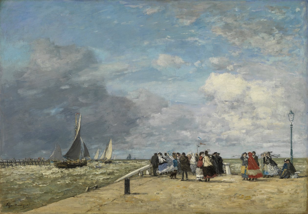 Molo w Trouville autorstwa Eugene Louis Boudin