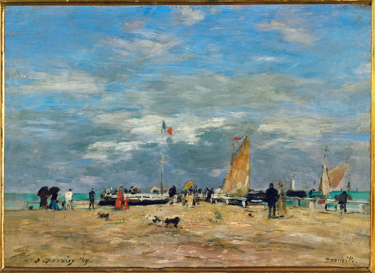 Nabrzeże w Deauville autorstwa Eugene Louis Boudin