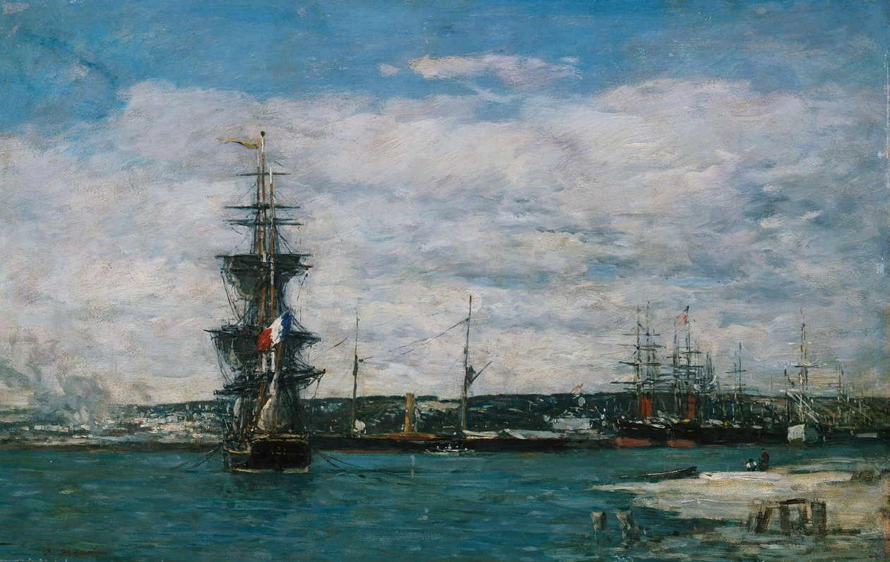 Port w Hawrze, ok. 1864-66 autorstwa Eugene Louis Boudin
