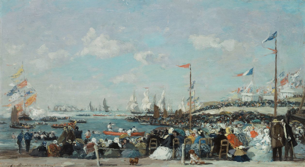 Regaty w Le Havre, 1869 autorstwa Eugene Louis Boudin