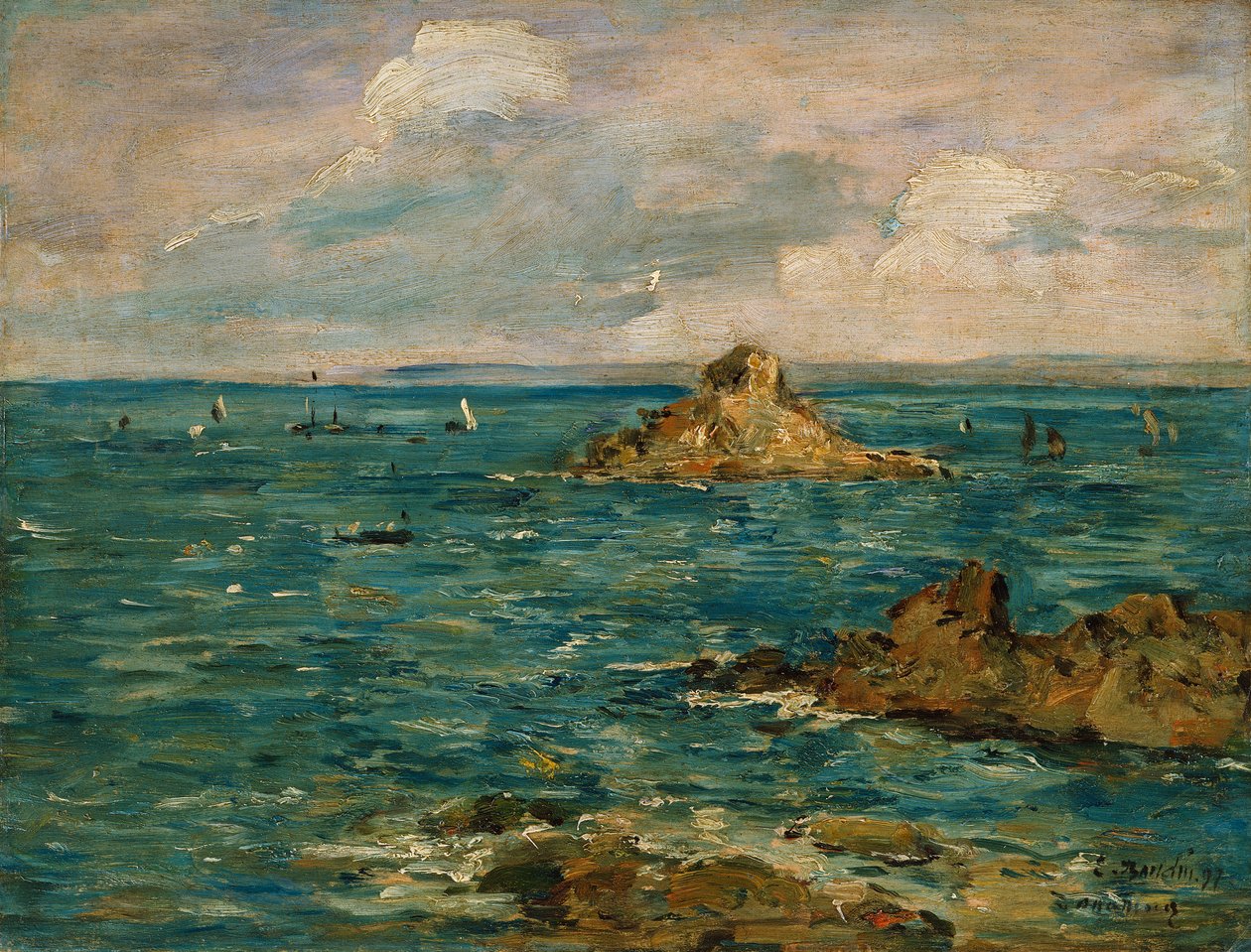 Morze w Douarnenez autorstwa Eugene Louis Boudin