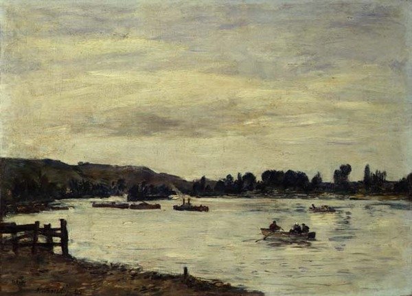 Sekwana w pobliżu Rouen autorstwa Eugene Louis Boudin