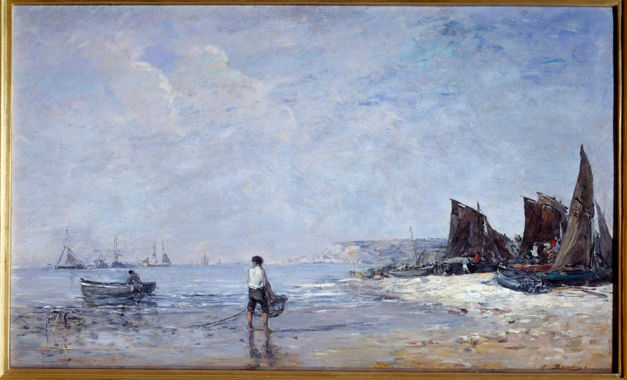 Rybak Obraz Eugene Louis Boudin (1824-1898) XIX w. Słońce. 0,35x0,57 m Rouen, Muzeum Sztuk Pięknych autorstwa Eugene Louis Boudin