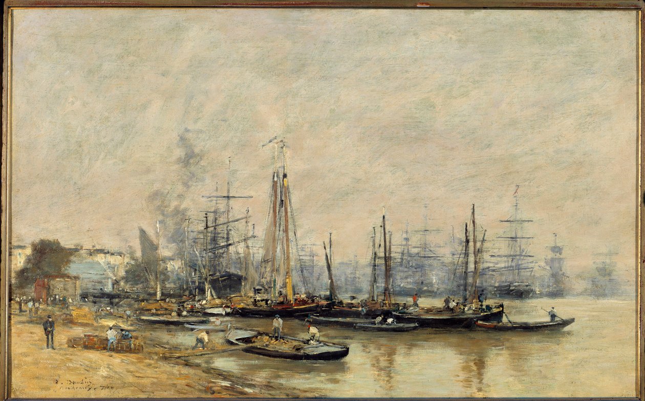 Port Bordeaux Statki na Garonnie. Obraz Eugene Louis Boudin (1824-1898) 1874 Nd. 0,41x0,65 m Paryż, musee d