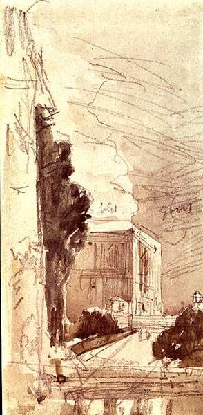 Taras zamku (akwarela na papierze) autorstwa Eugene Louis Boudin