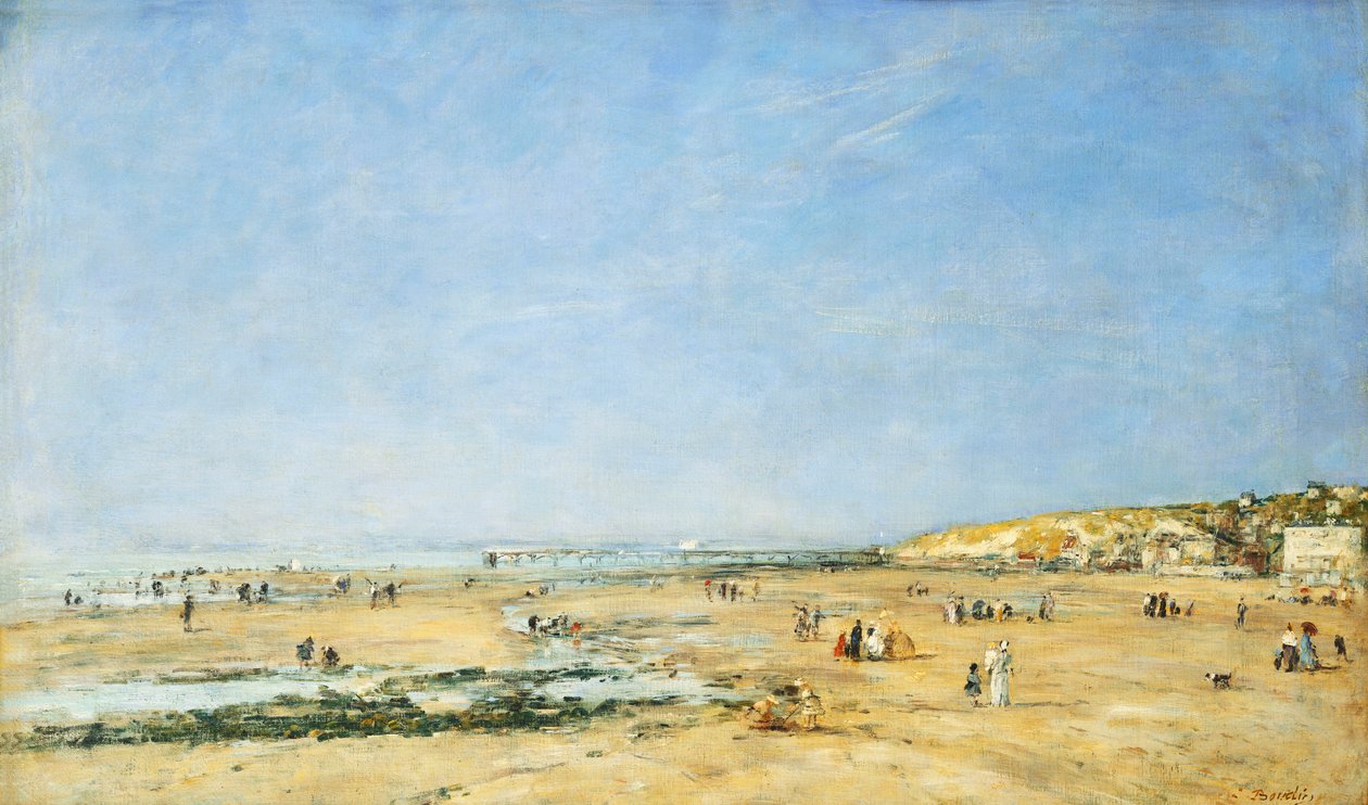 Trouville, ogólny widok na plażę; Trouville, Ogólny widok na plażę, 1890 autorstwa Eugene Louis Boudin