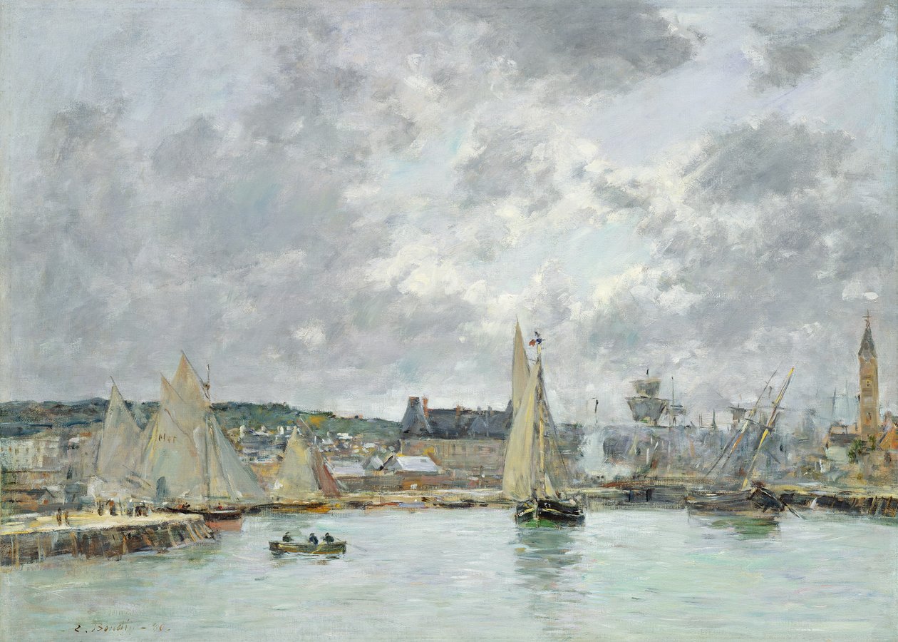Port Trouville, 1880 r. autorstwa Eugene Louis Boudin