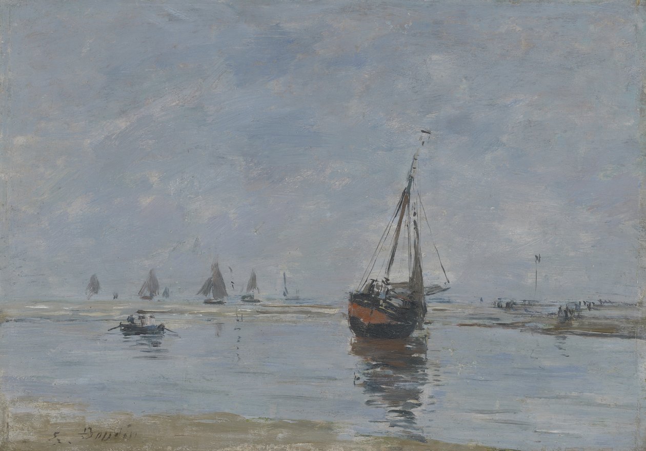 Trouville podczas odpływu, ok. 1888-95 autorstwa Eugene Louis Boudin