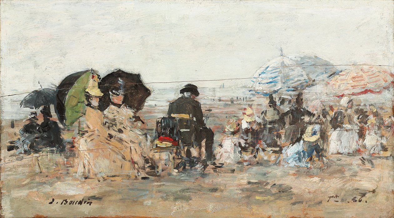 Trouville, scena na plaży; Trouville, scena na plaży, 1886 autorstwa Eugene Louis Boudin