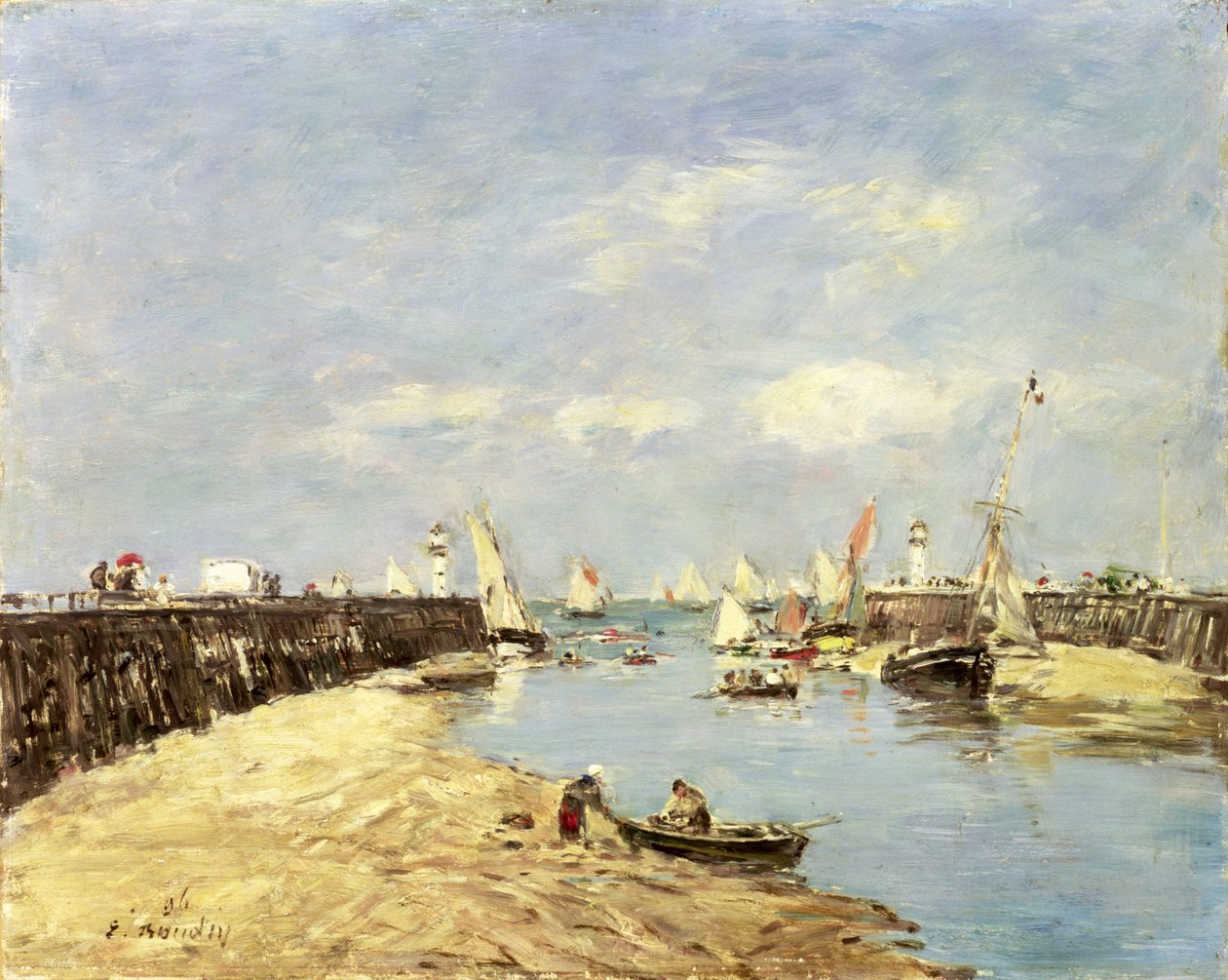 Trouville, molo i basen, 1896 autorstwa Eugene Louis Boudin