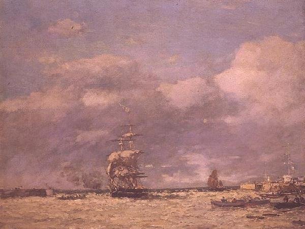 Nieznany obraz autorstwa Eugene Louis Boudin