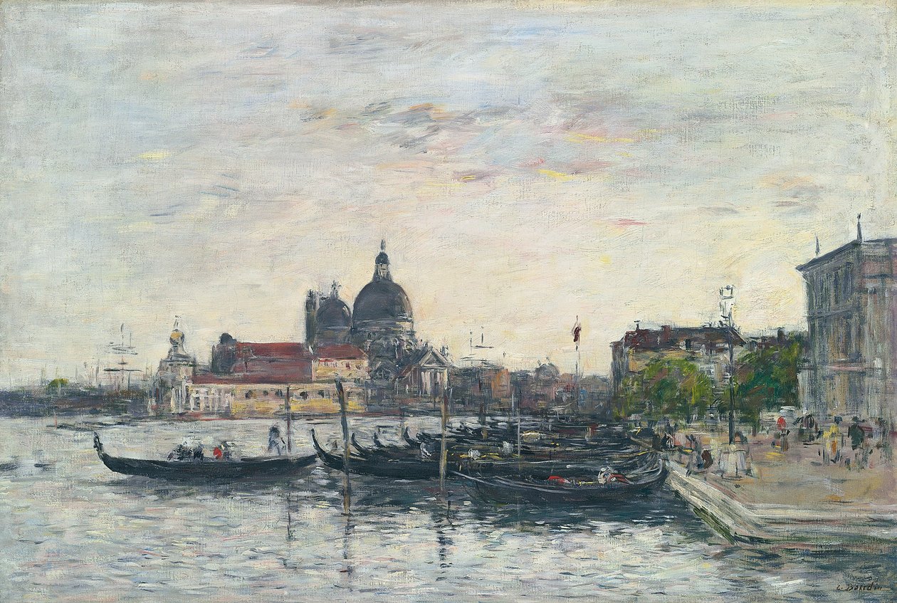 Wenecja, Kret przy wejściu do Canal Grande i Salute, Wieczór, 1895 autorstwa Eugene Louis Boudin