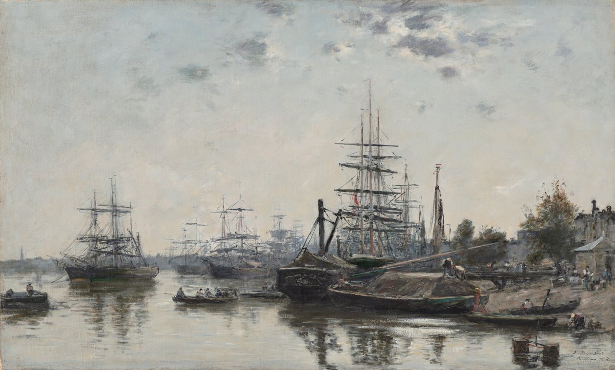 Widok na Bordeaux z Quai des Chartrons autorstwa Eugene Louis Boudin