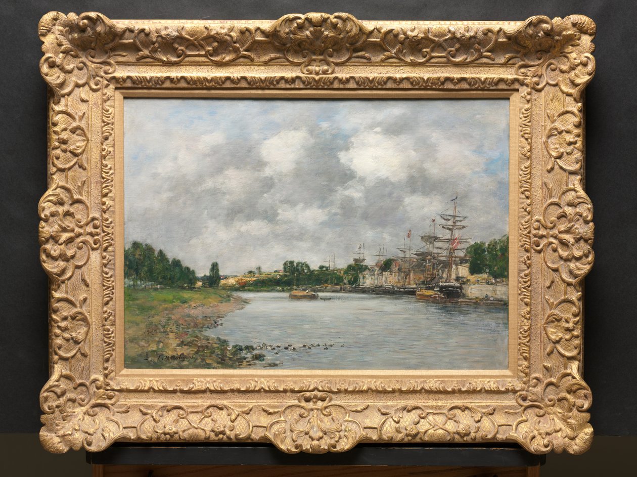 Widok na port Saint-Valéry-sur-Somme autorstwa Eugene Louis Boudin