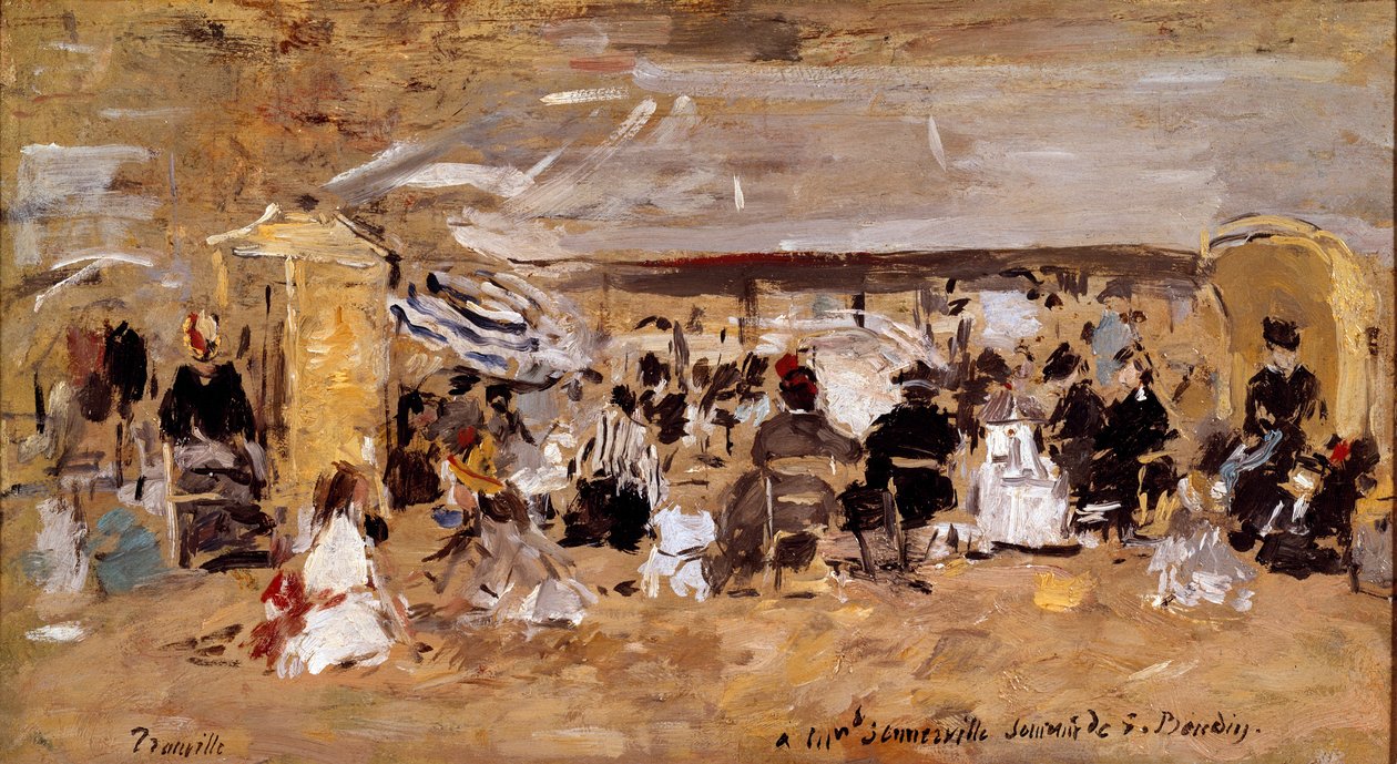 Widok na plażę Deauville w Normandii Obraz Eugene Louis Boudin (1824-1898) XIX-wieczny Paryż, Musee d