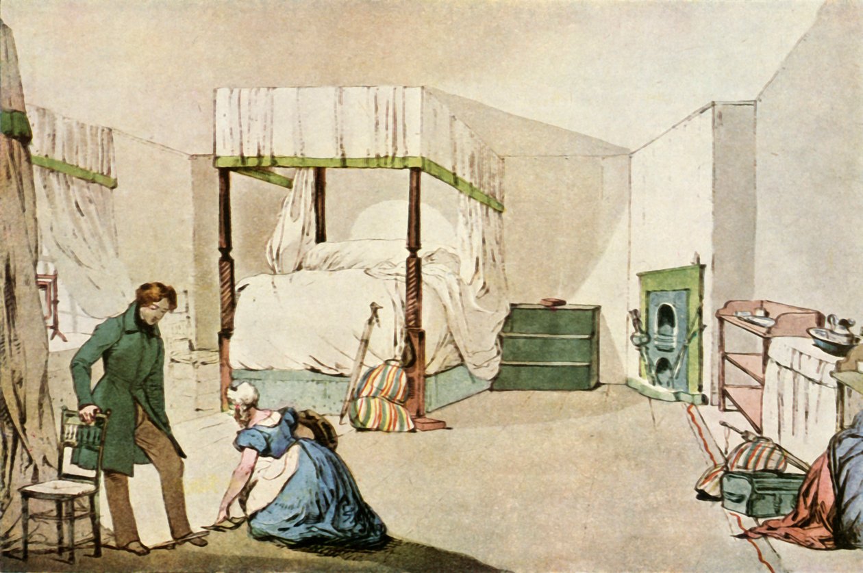 „Sypialnia w karczmie”, 1830, 1943. autorstwa Eugene Louis Lami