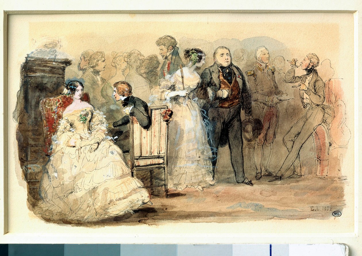 Przyjęcie pod dyrekcją Ludwika Filipa Akwarela autorstwa Eugene Lami (1800-1890) autorstwa Eugene Louis Lami