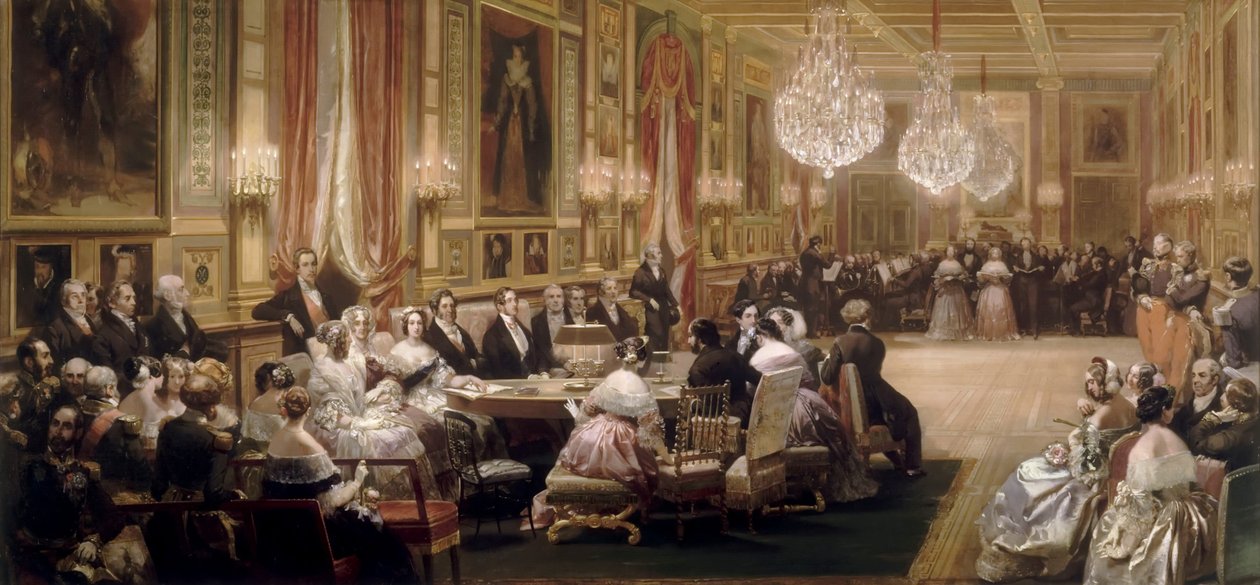 Koncert w Galerie des Guise w Chateau deEu, 4 września 1843 autorstwa Eugene Louis Lami