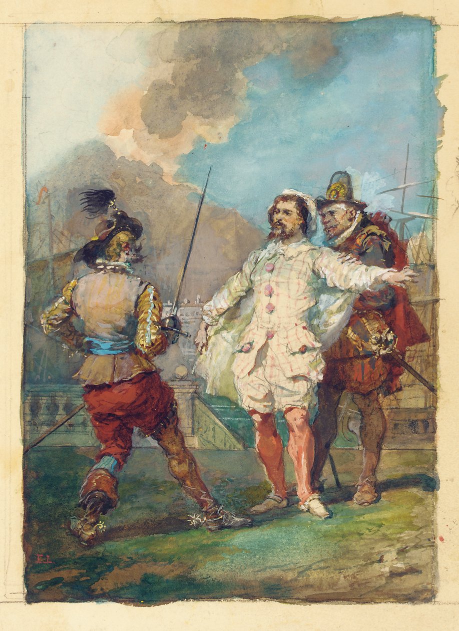 „Oszustwo Scapina”, wg Moliere autorstwa Eugene Louis Lami