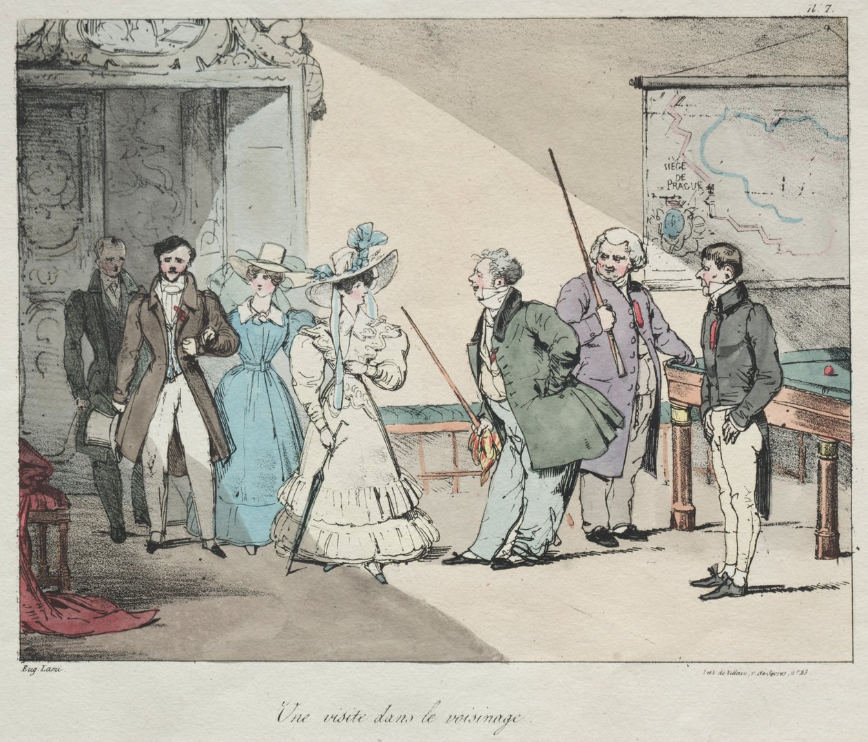 Życie w zamku: wizyta w sąsiedztwie, 1828. autorstwa Eugene-Louis Lami