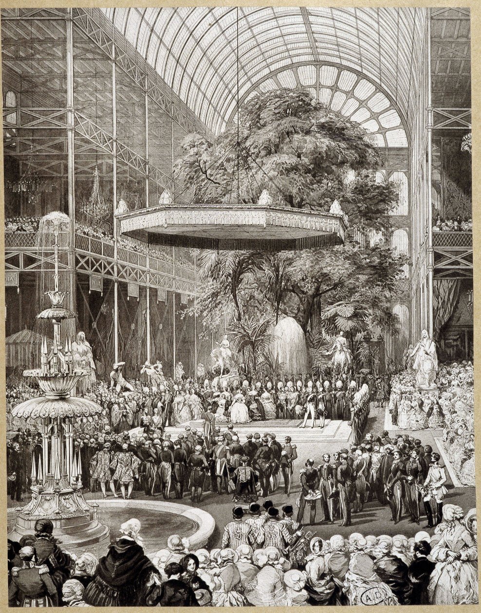 Otwarcie Wystawy Światowej 1851 w Londynie przez Lami. autorstwa Eugene Louis Lami