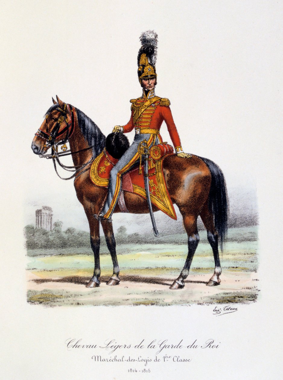 Lekkie konie gwardii królewskiej, Maréchal-des-Logis de 1er Classe, 1814-15 autorstwa Eugene Titeux