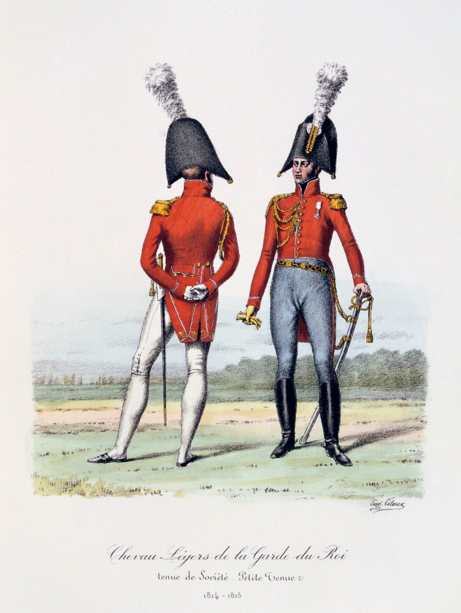Lekkie konie gwardii królewskiej, strój i rozbiór firmowy, 1814-15 autorstwa Eugene Titeux