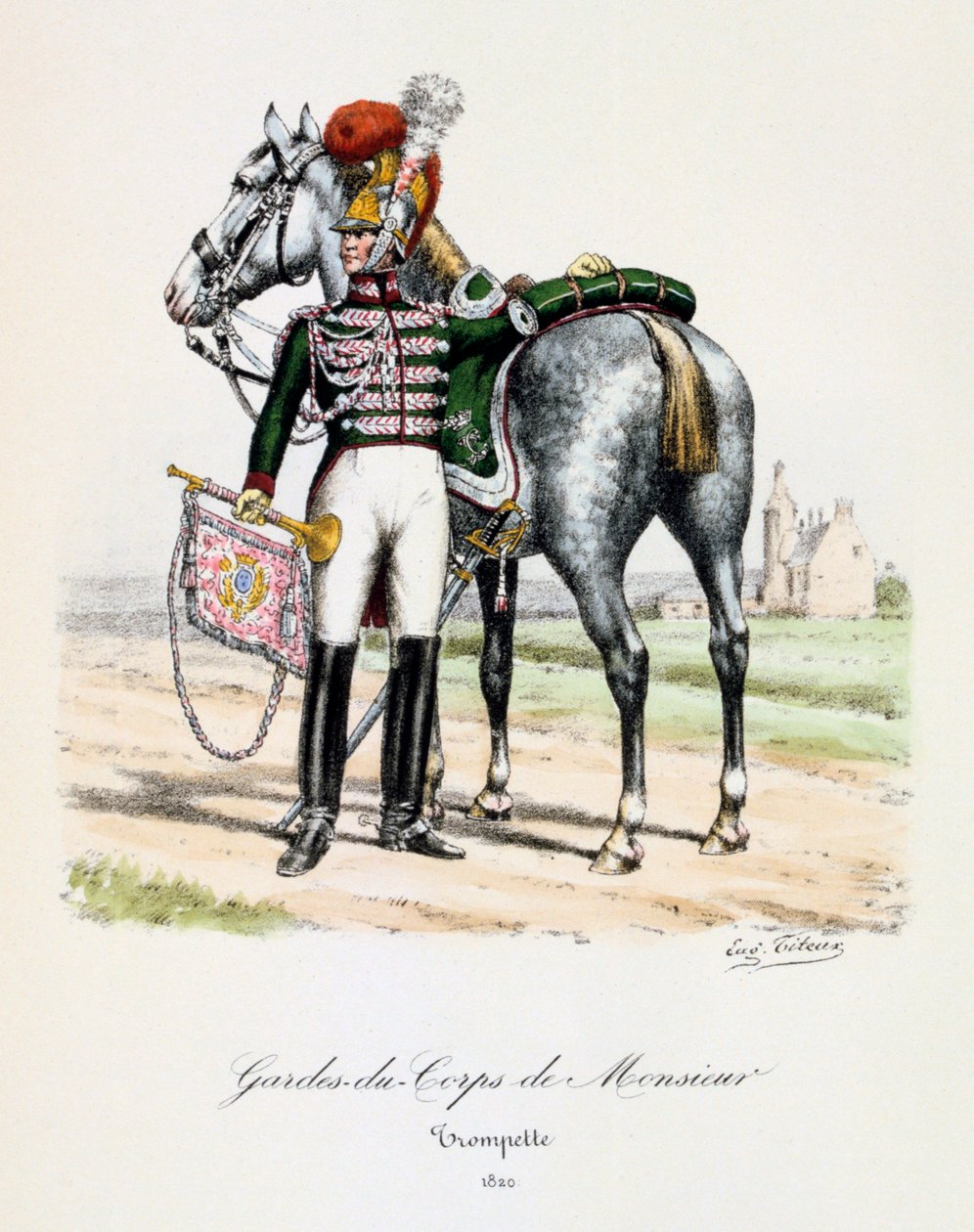 Ochroniarze Monsieur, Trębacz, 1820 autorstwa Eugene Titeux