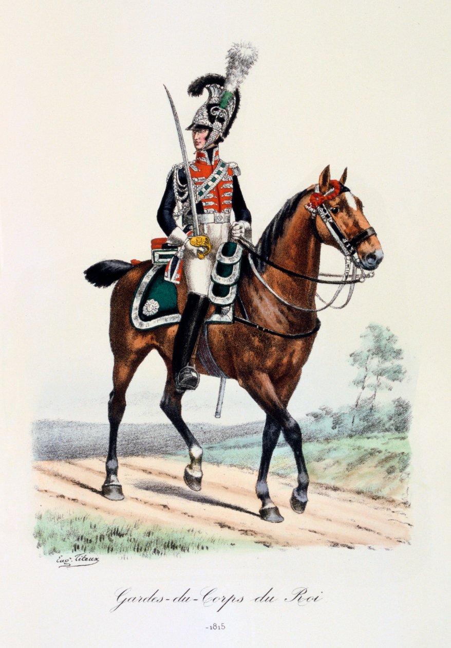 Ochroniarze króla, 1815 autorstwa Eugene Titeux