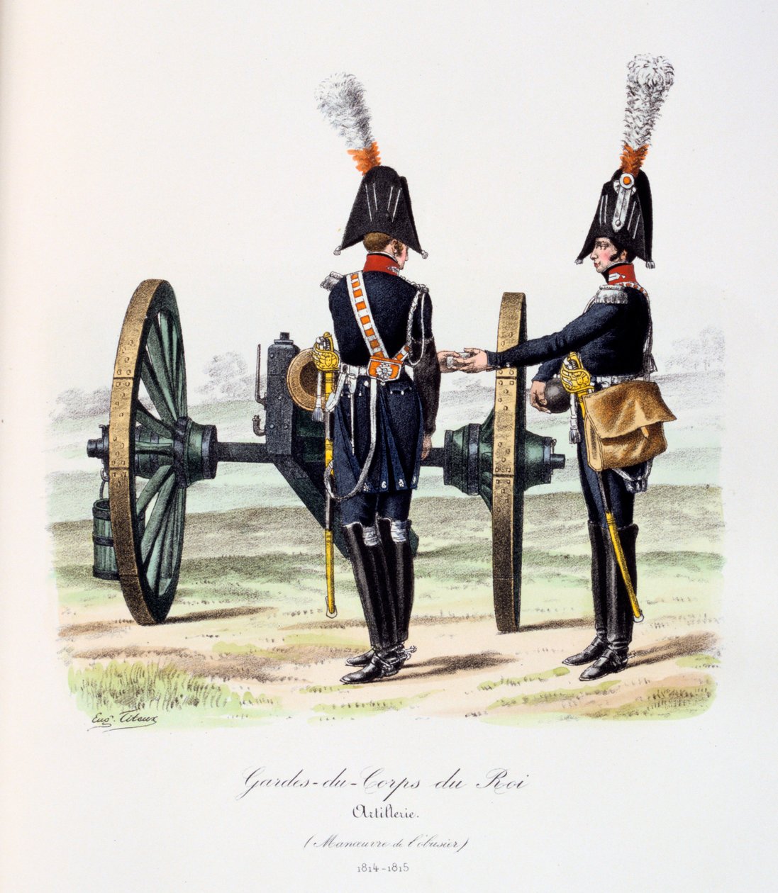 Ochroniarze króla, artyleria, 1814-15 autorstwa Eugene Titeux