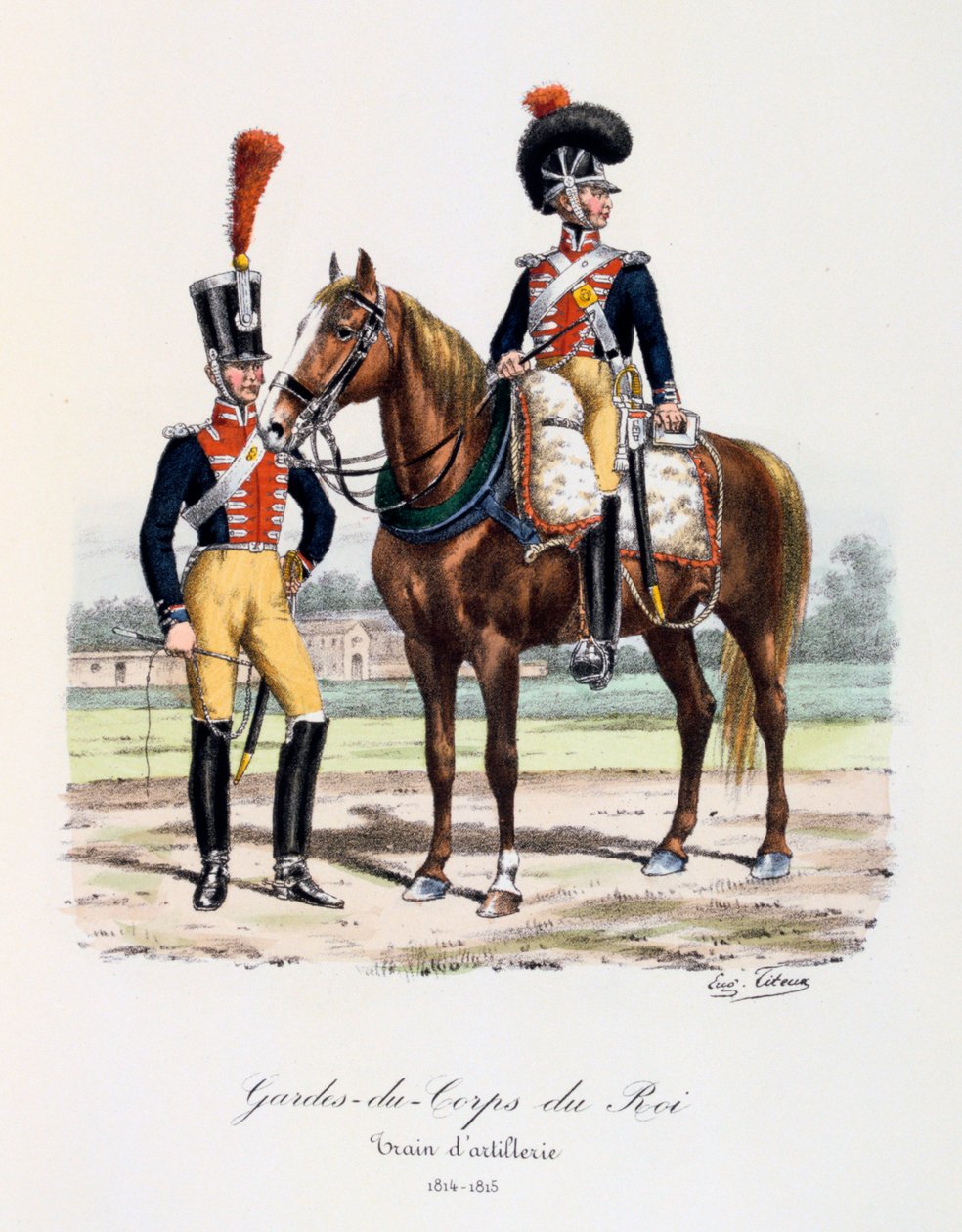 Ochroniarze króla, pociąg artyleryjski, 1814-15 autorstwa Eugene Titeux