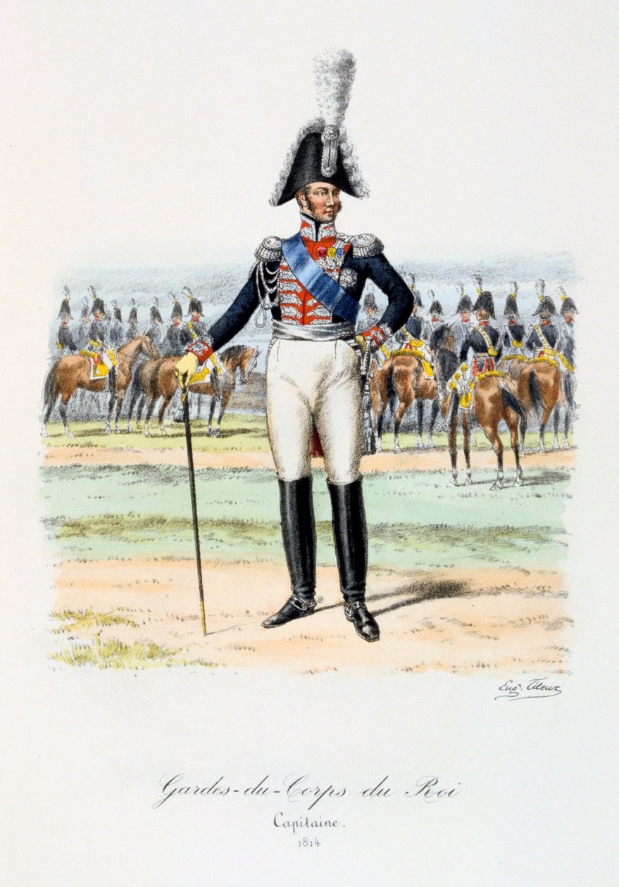 Ochroniarze króla, kapitan, 1814 autorstwa Eugene Titeux