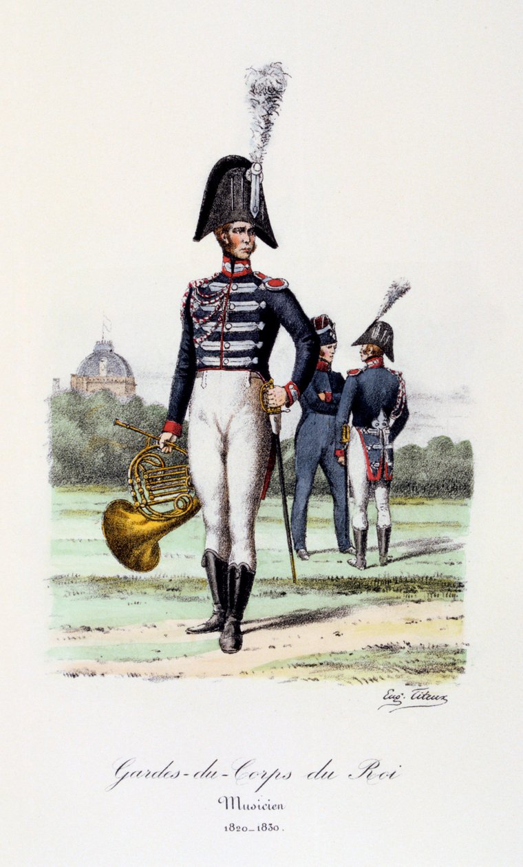 Ochroniarz króla, muzyk, 1820-30 autorstwa Eugene Titeux