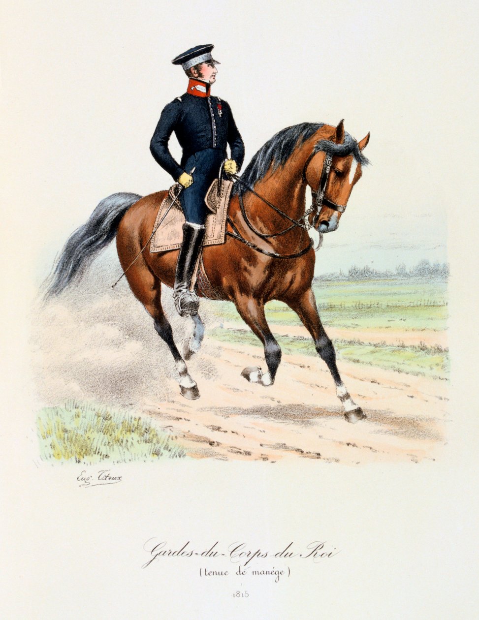 Ochroniarze króla, strój karuzeli, 1815 autorstwa Eugene Titeux
