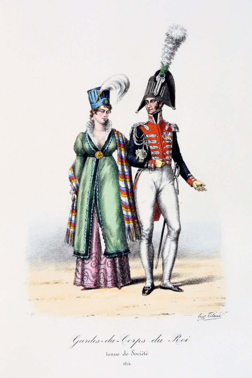 Ochroniarze króla, strój firmowy, 1814 autorstwa Eugene Titeux