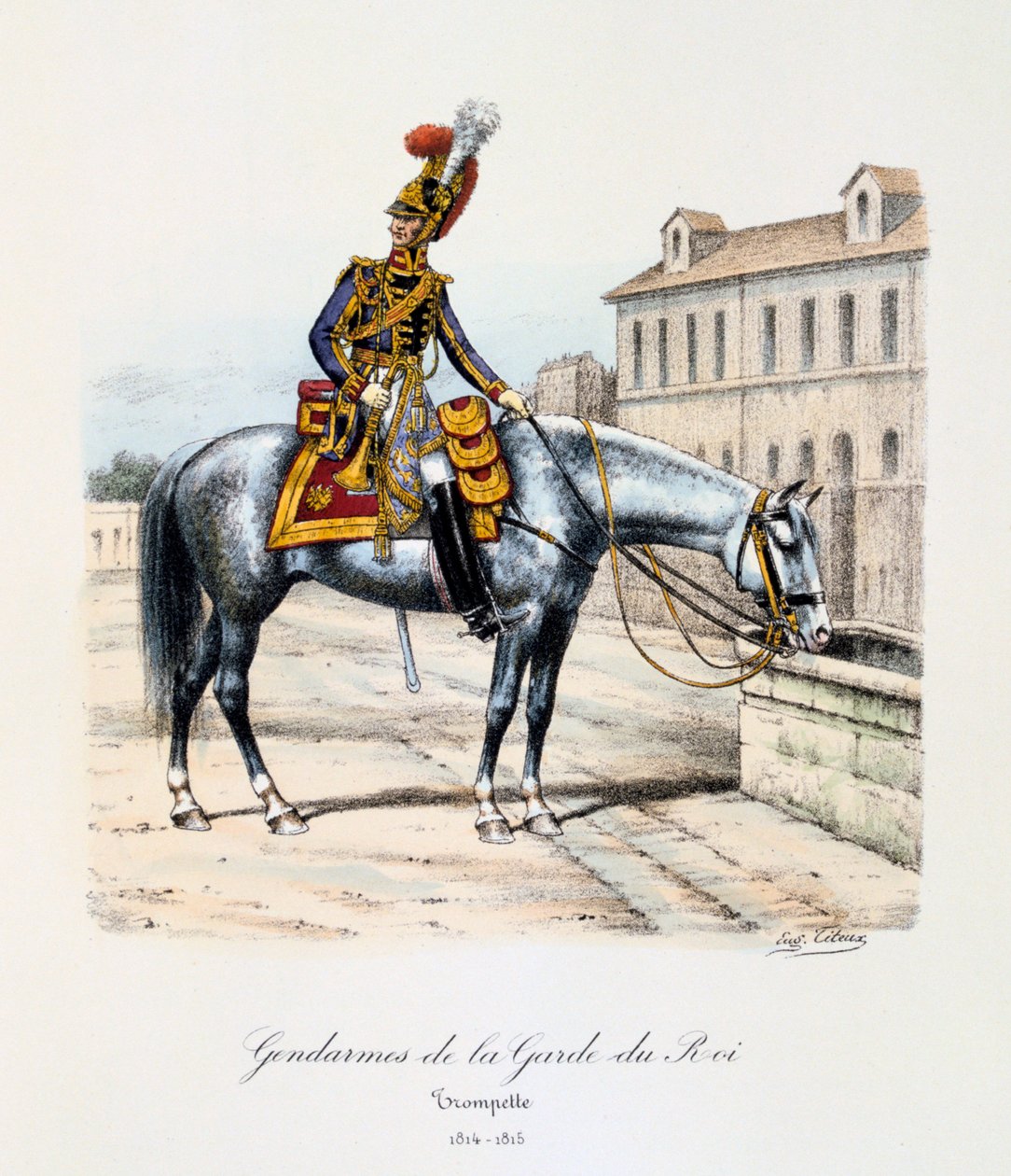Żandarmi z Gwardii Królewskiej, Trębacz, 1814-15 autorstwa Eugene Titeux