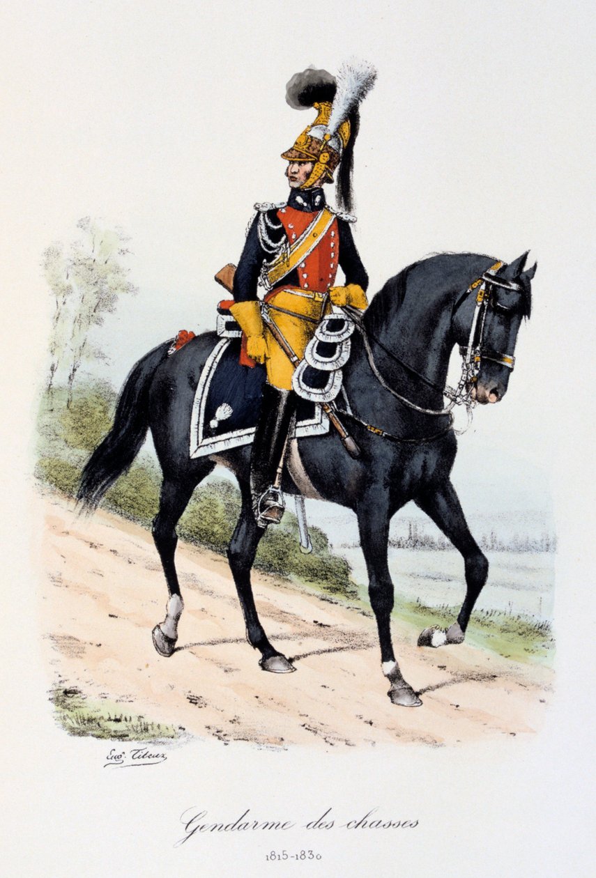 Żandarmi des Chasses, 1815-30 autorstwa Eugene Titeux