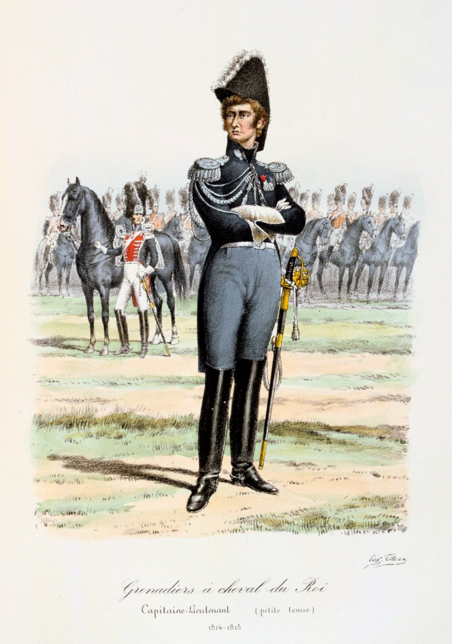 Grenadierzy konni króla, kapitan-porucznik 1814-15 autorstwa Eugene Titeux