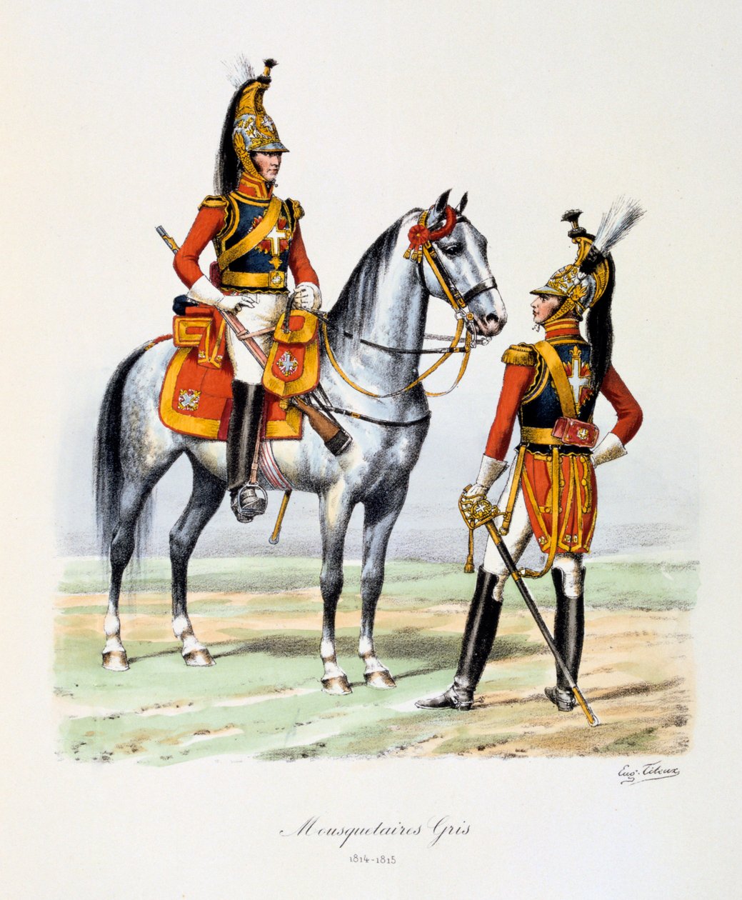Szarzy muszkieterowie, 1814-15 autorstwa Eugene Titeux