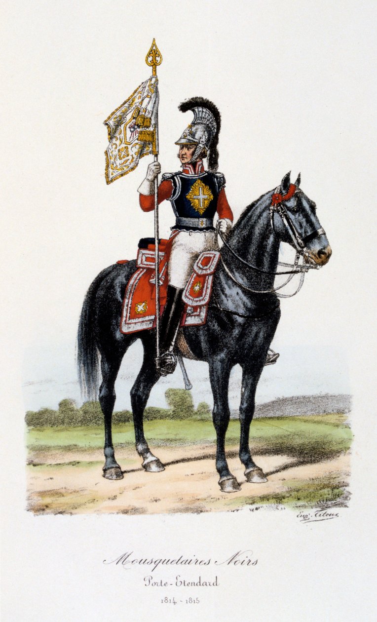Czarni muszkieterowie, chorąży, 1814-15 autorstwa Eugene Titeux
