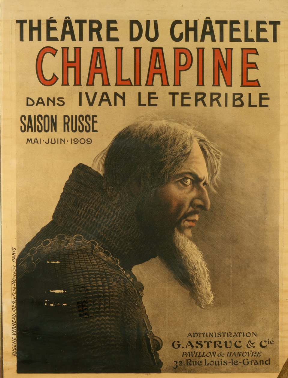 Plakat do sezonu rosyjskiego w Théâtre du Châtelet, 1909 autorstwa Eugene Verneau