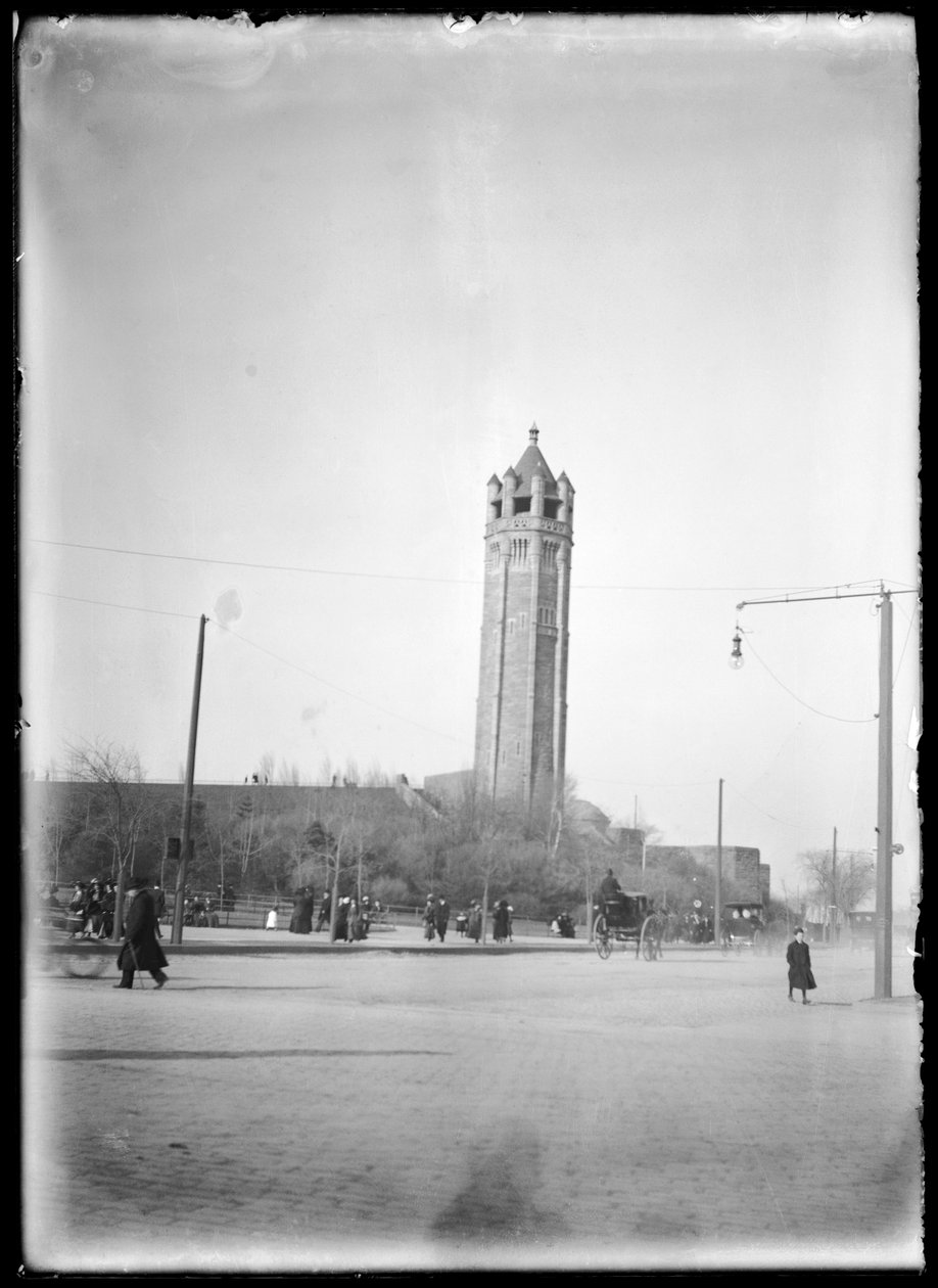Widok Eastern Parkway w kierunku Brooklyn Museum, c.1903-10 (ujemny azotan) autorstwa Eugene Wemlinger