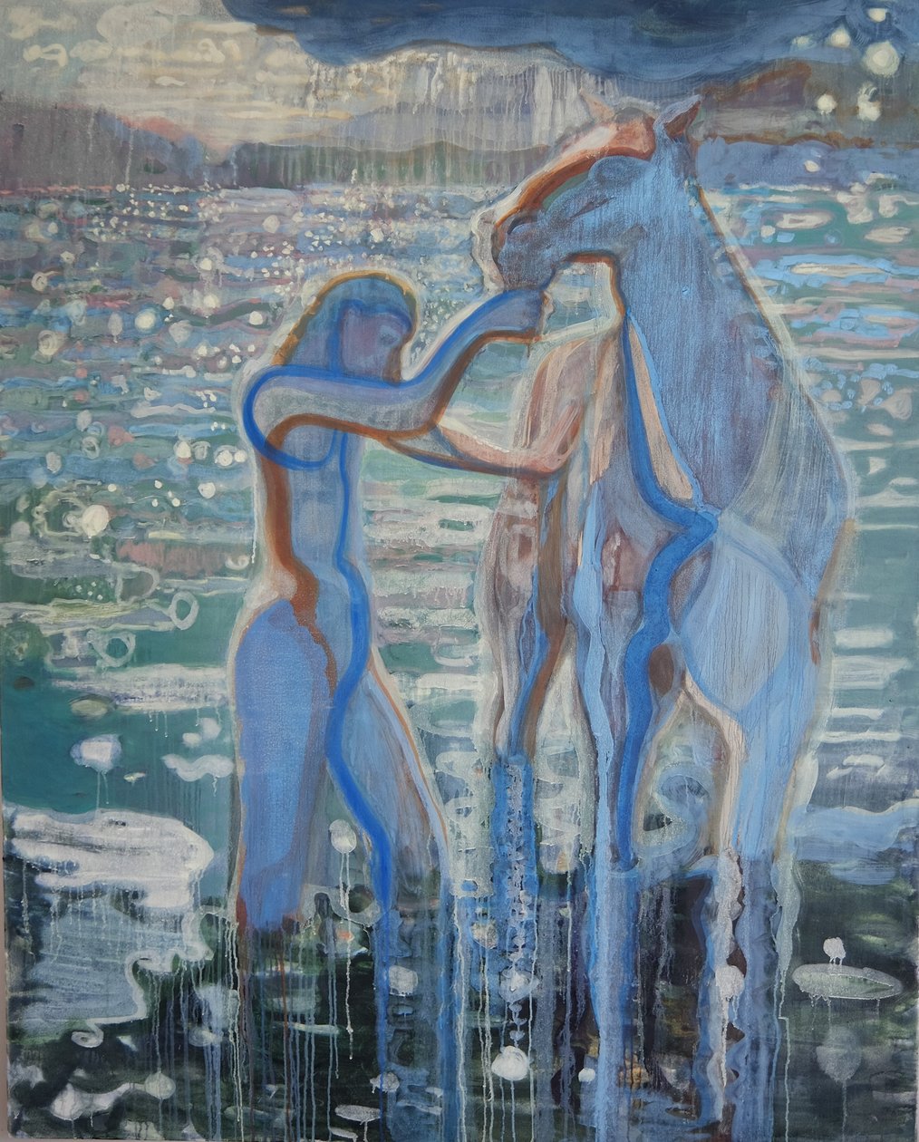 Noose of Light, 2023 (olej, pigmenty na płótnie) autorstwa Eugenie Vronskaya