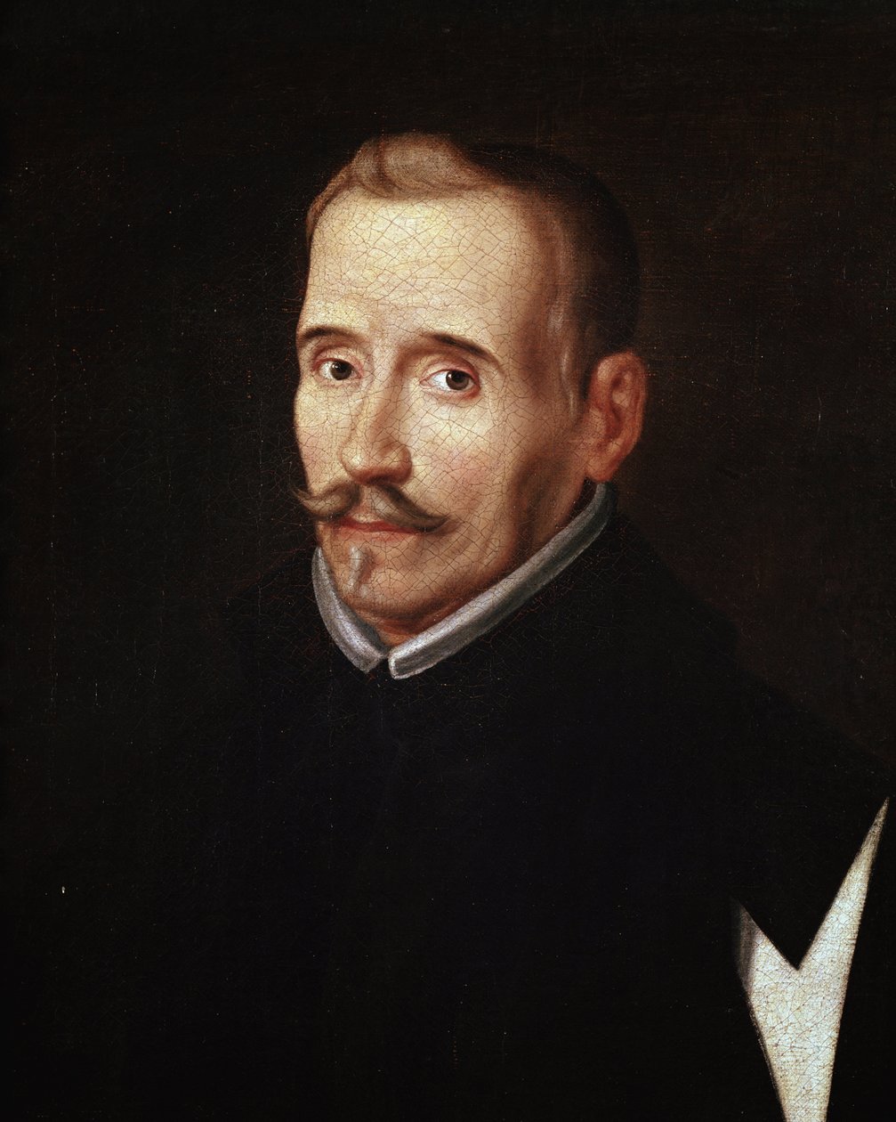 Portret Felixa Lope de Vega y Carpio (1562-1635), hiszpańskiego dramatopisarza i poety. Anonimowy obraz szkoły Eugenio Caxes z XVII wieku. Olej na płótnie.Szczegóły. Madryt. Fundacja Lazaro Galdiano autorstwa Eugenio (attr. to) Caxes