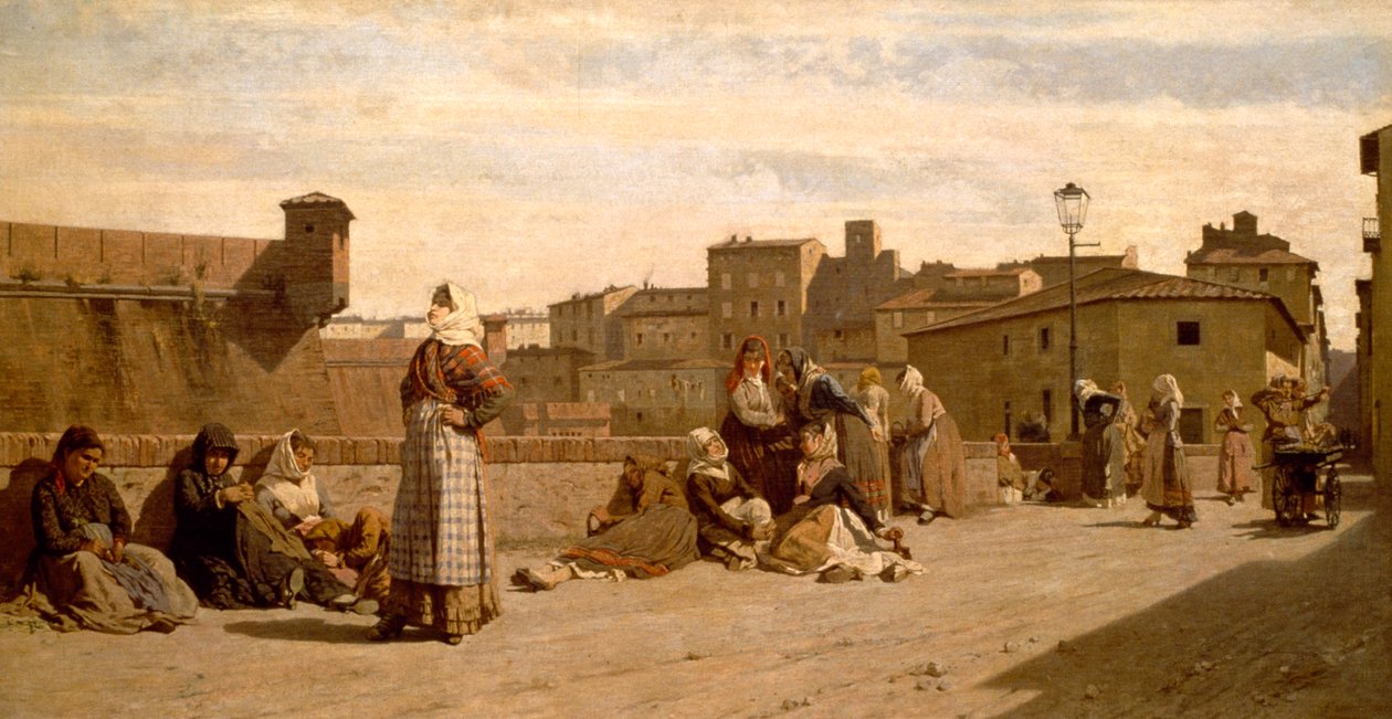 Le cenciaiole (Kobieta ze szmat i kości) z Leghorn autorstwa Eugenio Cecconi