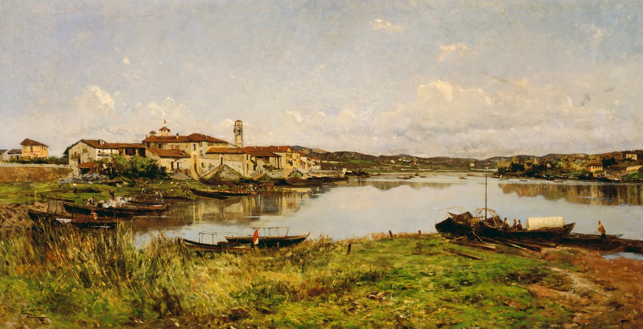 Widok Sesto Circalende, ok.1885 (olej na płótnie) autorstwa Eugenio Gignous