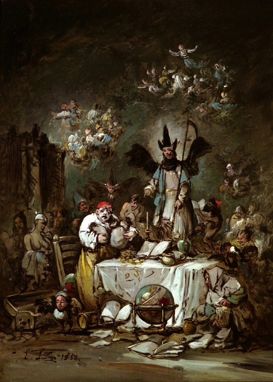 Alegoryczny kaprys. Chciwość, 1852 autorstwa Eugenio Lucas Velázquez